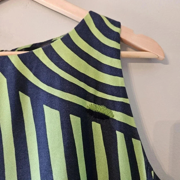 DESIGUAL Women’s Sleeveless Sheath Artsy Graphic Green Striped Mini Dress Sz 46. - Picture 7 of 15